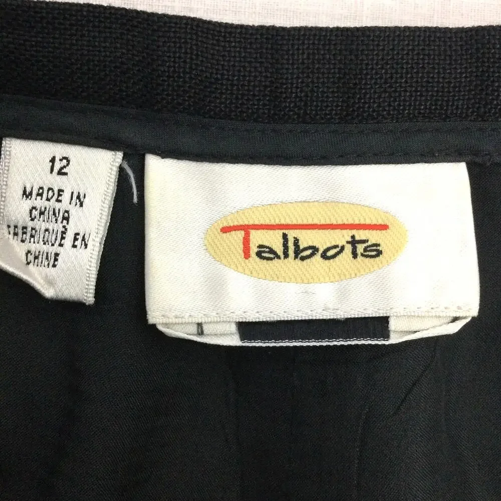 Talbots 90s Whimisgoth Artsy Linen Embroidered Nature Retro High Rise Pant 12